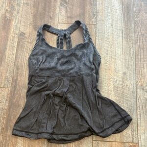 lululemon athletica Black Striped Racerback Tank